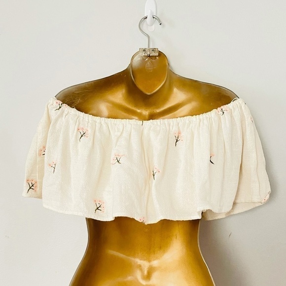 Zara off the shoulder cotton embroidered vacation EASTER outfir - Picture 5 of 6